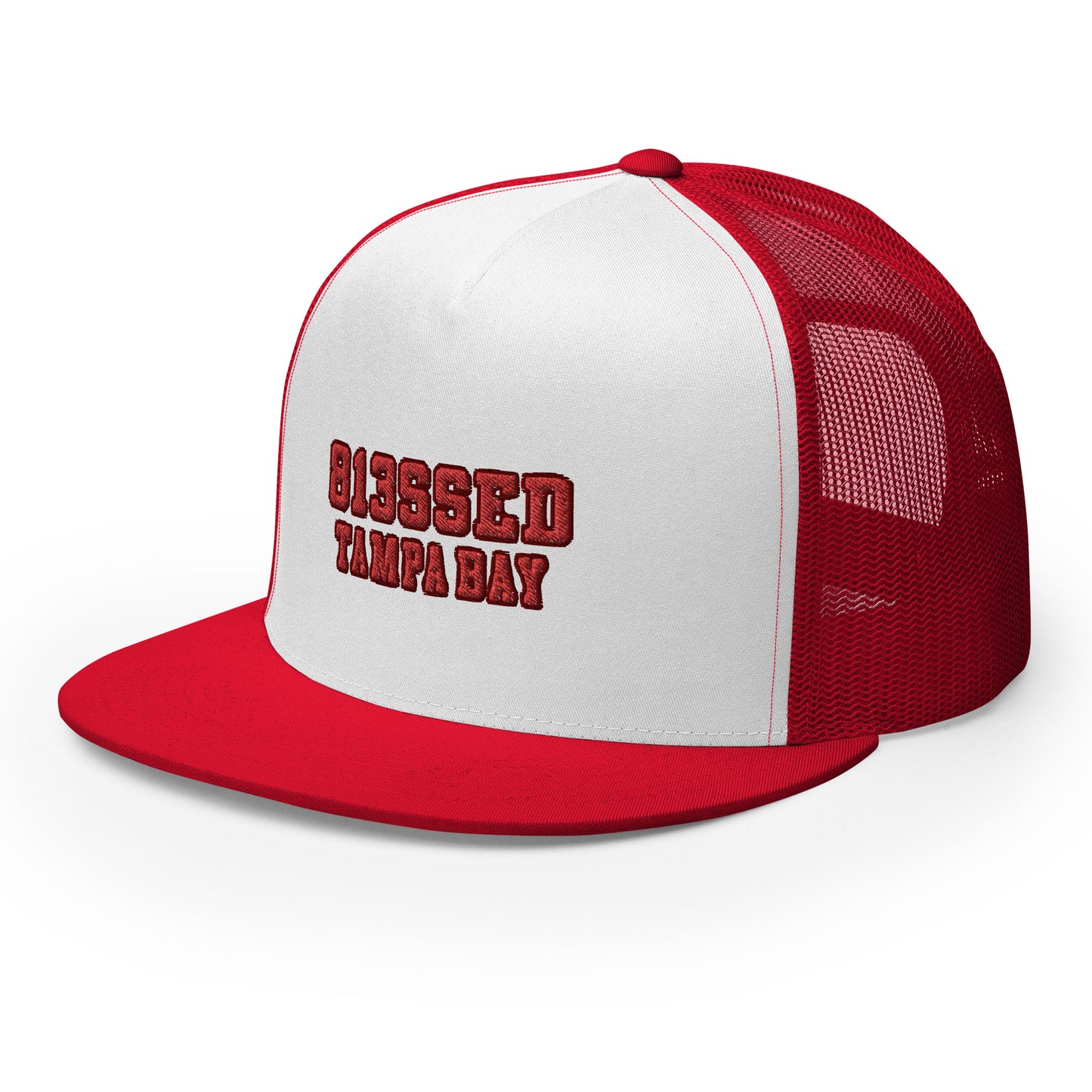 classic 813SSED red on white trucker cap