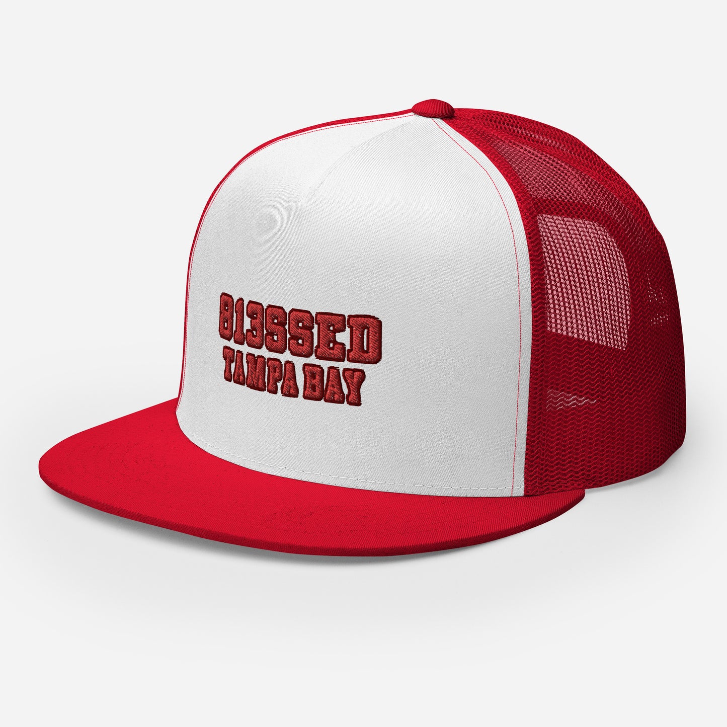 classic 813SSED red on white trucker cap