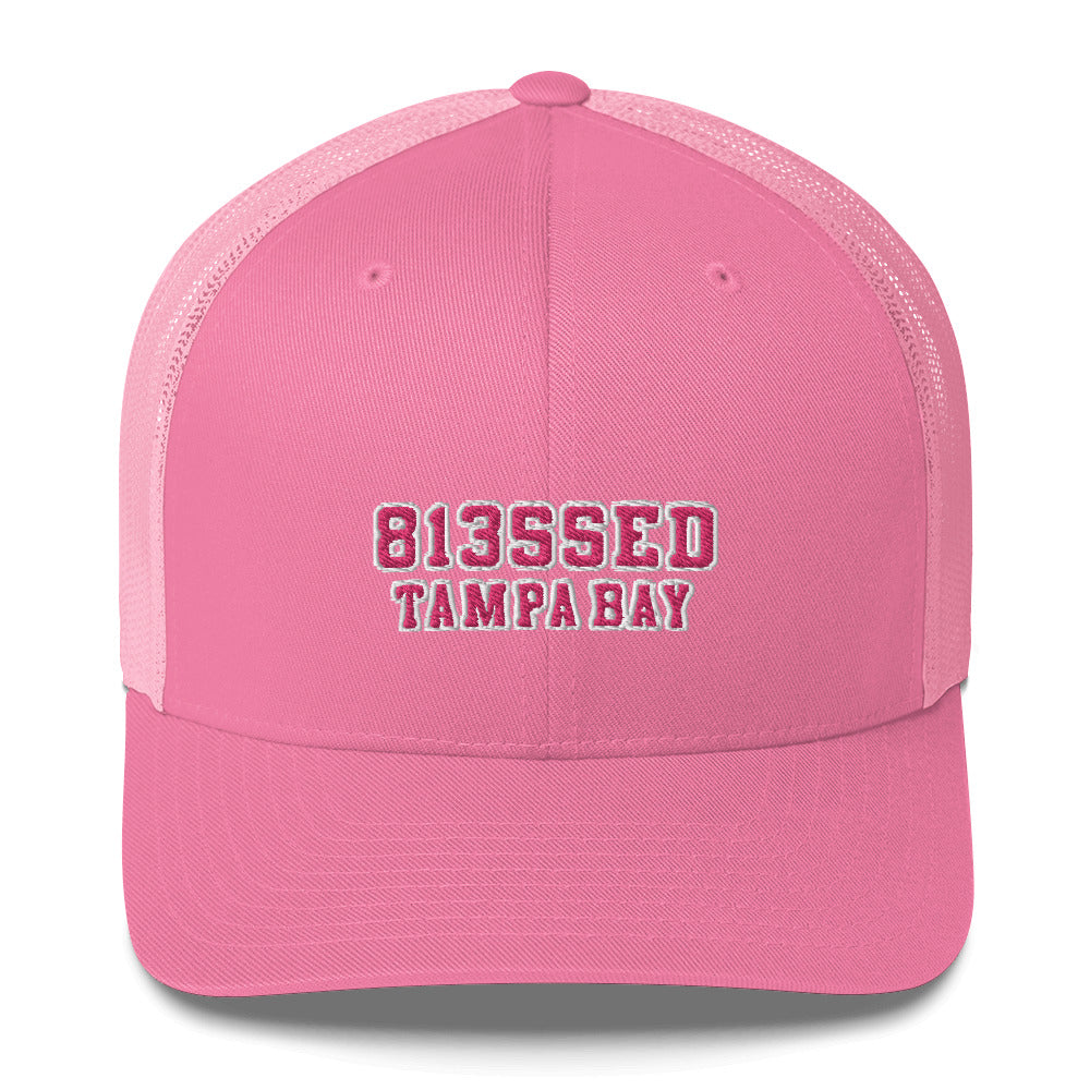 813SSED pink on pink trucker Cap