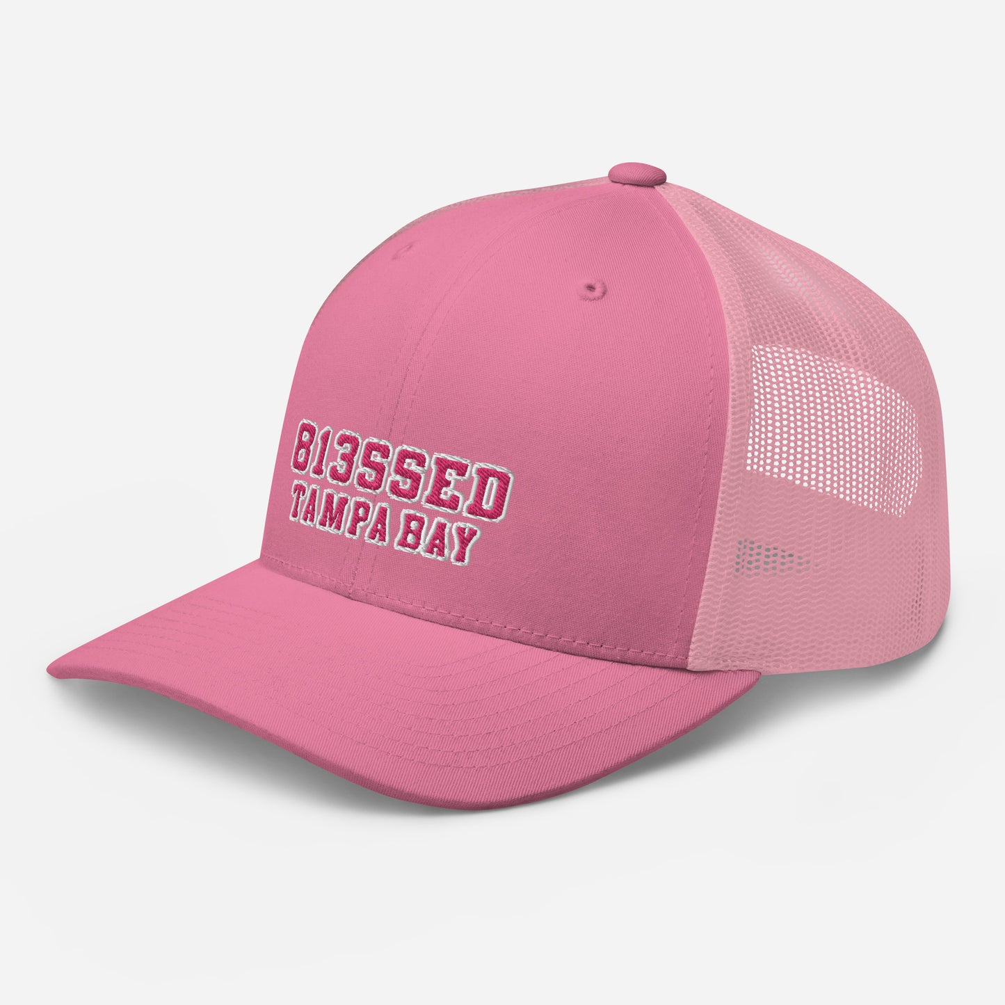 813SSED pink on pink trucker Cap