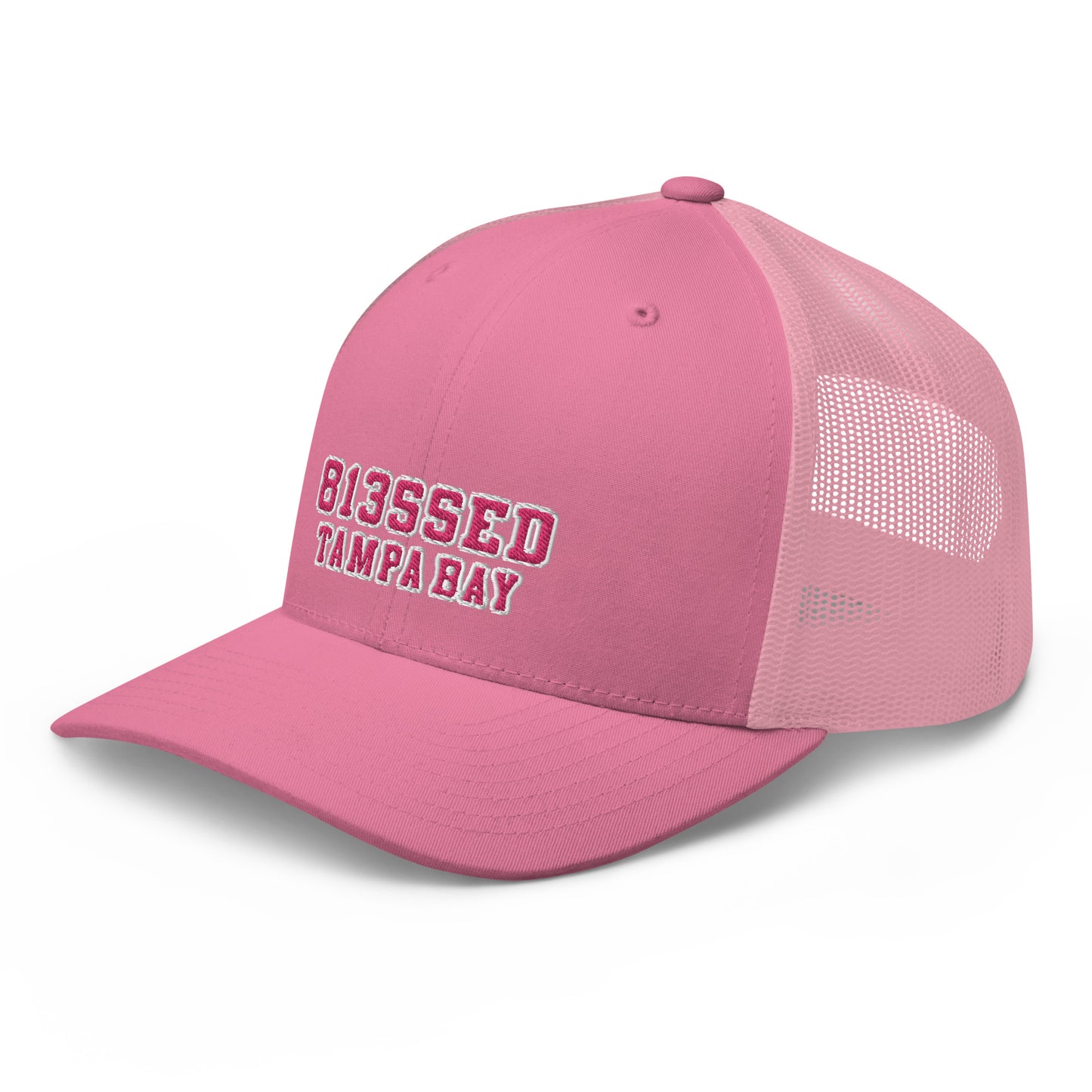 813SSED pink on pink trucker Cap