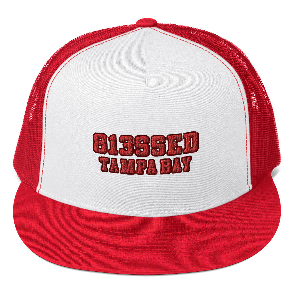 classic 813SSED red on white trucker cap