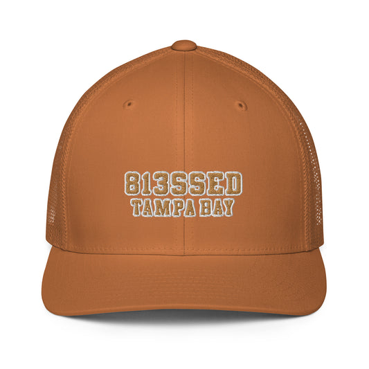 813SSED sandy closed-back trucker cap