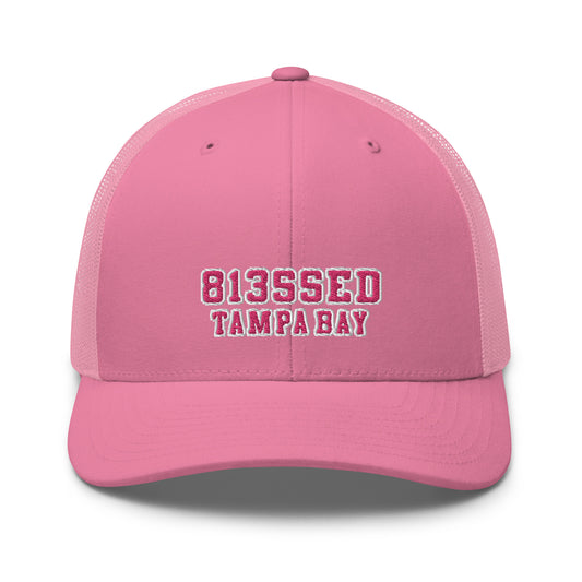 813SSED pink on pink trucker Cap